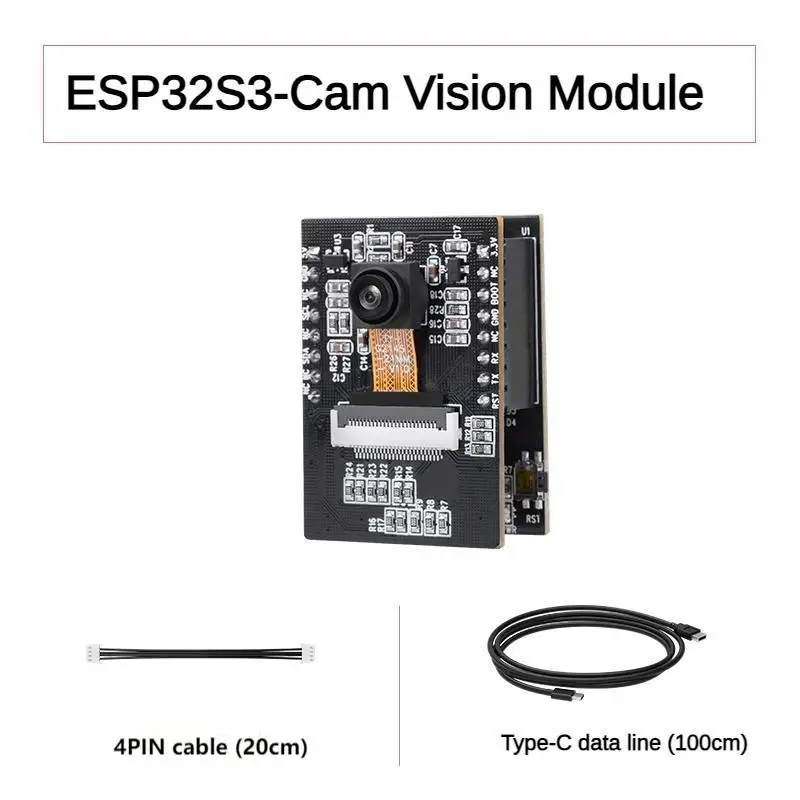 ESP32-S3 كام مجلس التنمية 2.4G واي فاي BT وحدة واي فاي في الوقت الحقيقي نقل الصور IIC المنفذ التسلسلي ESP32-S3 وحدة المزدوج نوع-C