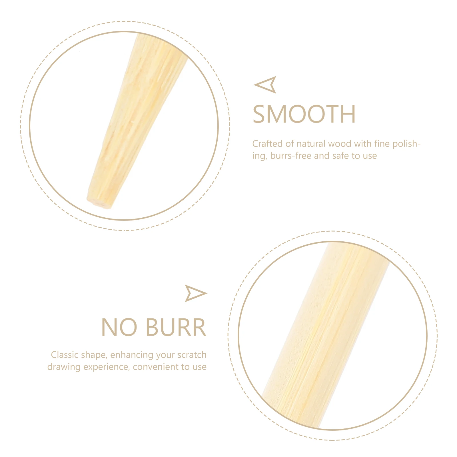 

100Pcs Wooden Art Sticks Professional Scratch Tools for Painting and Drawing Portable DIY Accessories Light Brown