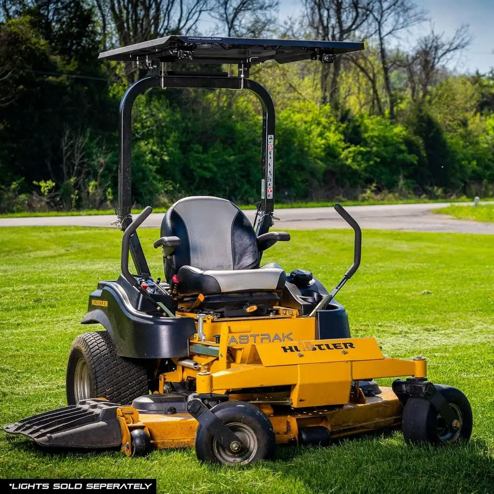 Universal ROPS-Compliant Mower Canopy, 1.5-3 Steel Frame, Easy Assembly, Black Roof, Fits Most Mowers