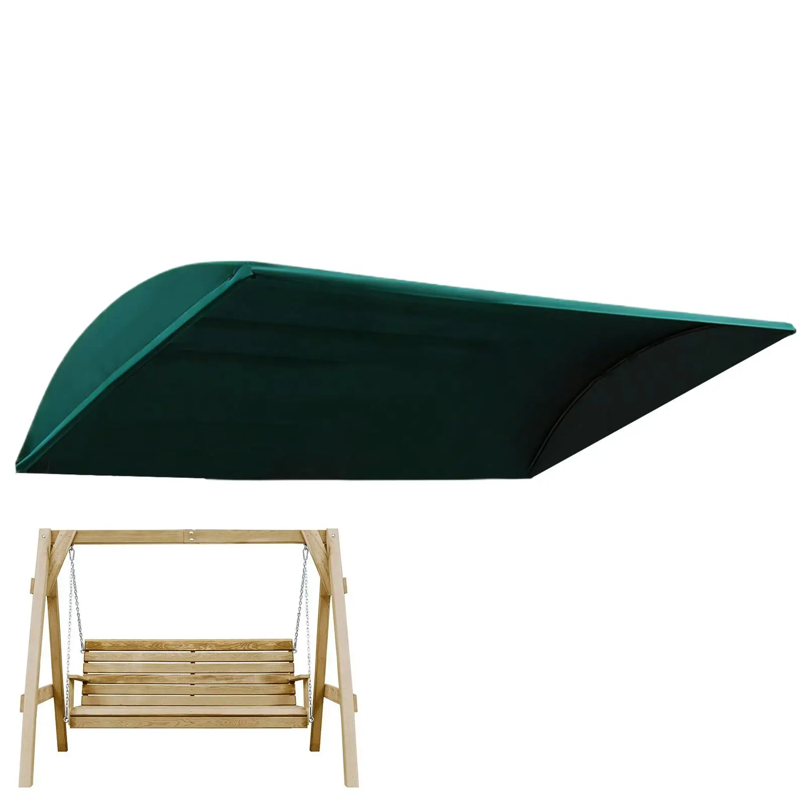 3-Seat Swing Canopy Replacement Cover Waterproof UV-Resistant Hammock Shade Outdoor Patio Swing Canopy Replacement Top Cover