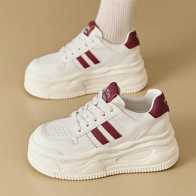 Повседневная обувь Женская спортивная обувь Износостойкие и дышащие женские белые женские теннисные кроссовки Женские простые из натуральной кожи