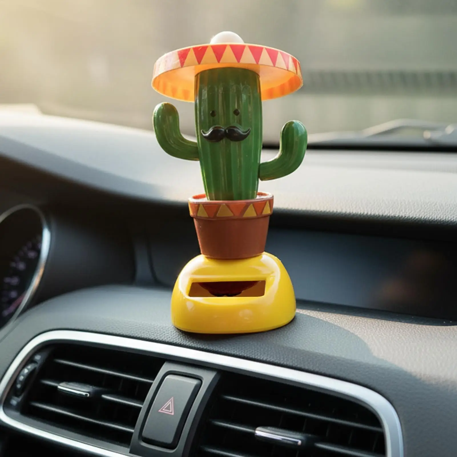 Car Cactus Shaking Head Ornament Dashboard Decorations Solar Interactive Toys Dancing Cute Dashboard Car Accessories universal - view 4