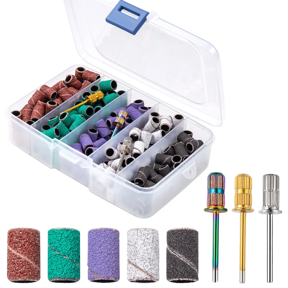 

Gel Nail Polish Set Nails Fine Grit Sanding Bands for Drill Alloy Manicure Polisher Buffer