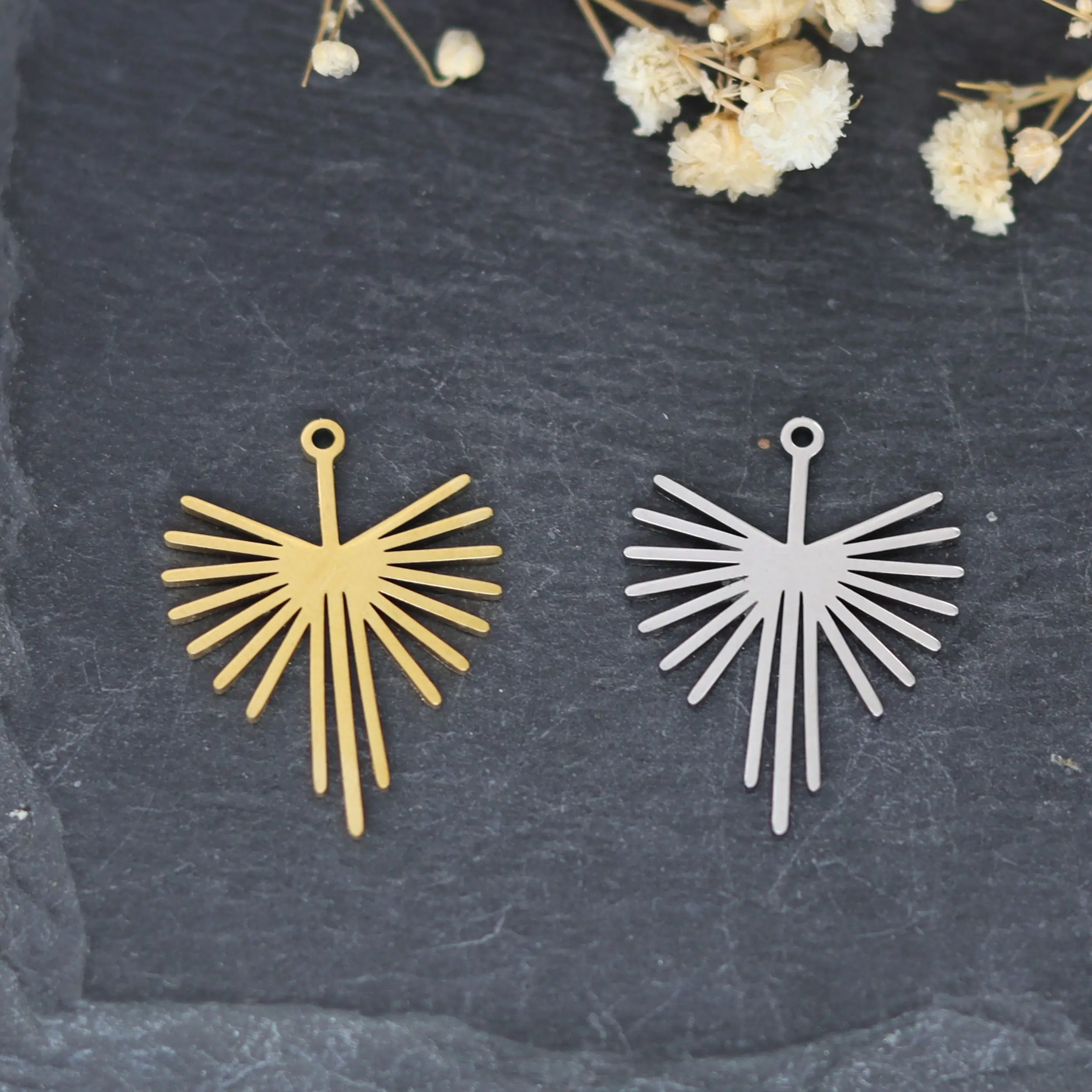 3pcs Hot Sell DIY Amulets Charm Conch/Crescent Snake/Witch Knot/Hummingbird/Phoenix/Flame Stainless Steel Jewelry Making Pendant