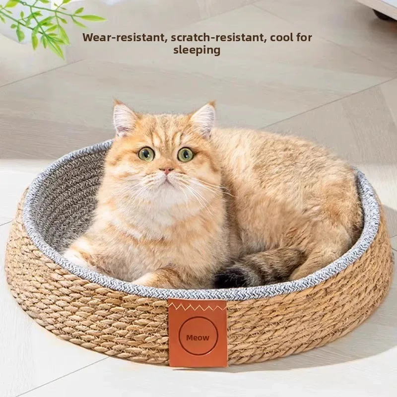 

Summer cat bed four seasons universal rattan bed comfortable wear-resistant and scratch-resistant