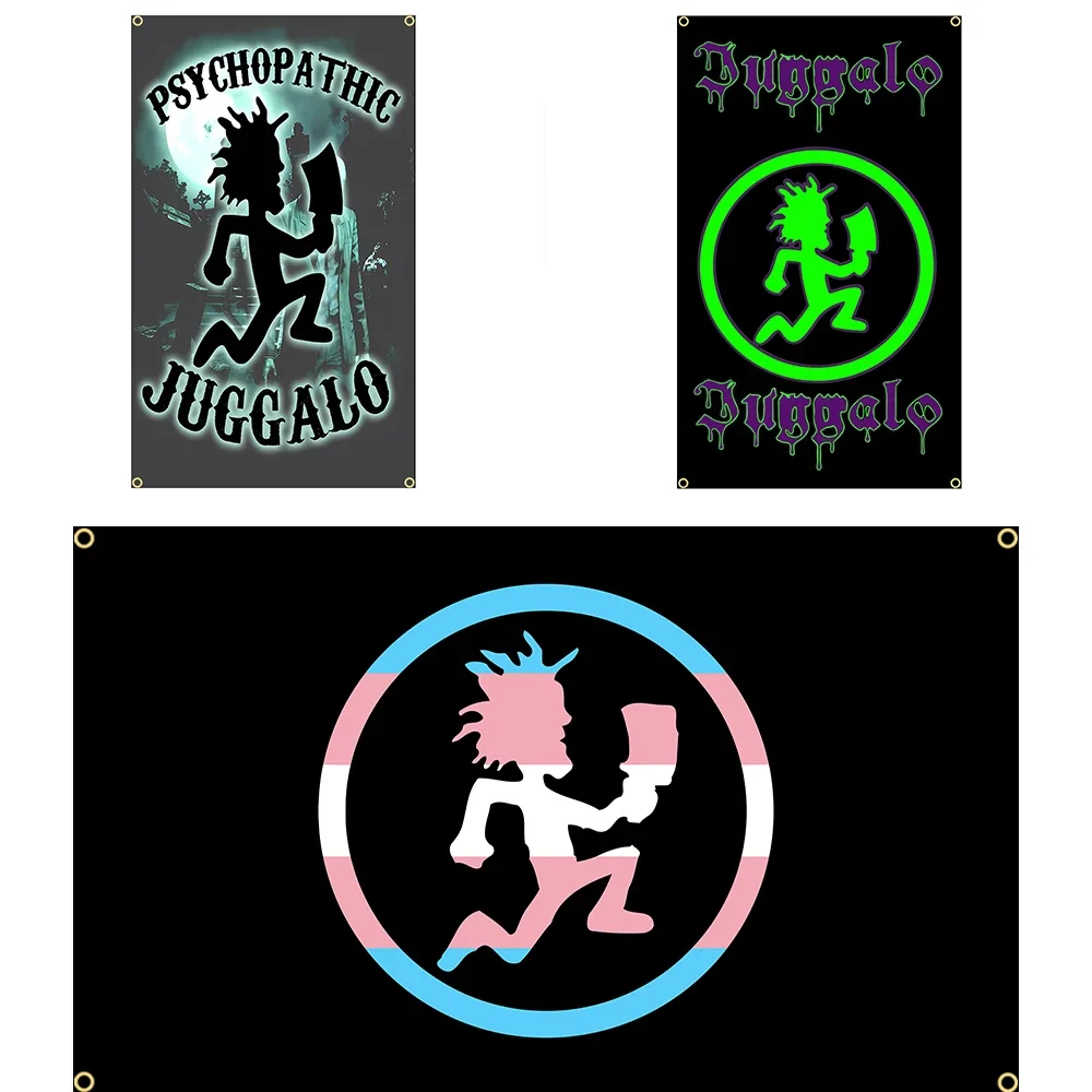 FLAGDOM 90x150cm 3x5Ft Juggalo Icp Flag Polyester Printed The Hatchetman Banner For Decor