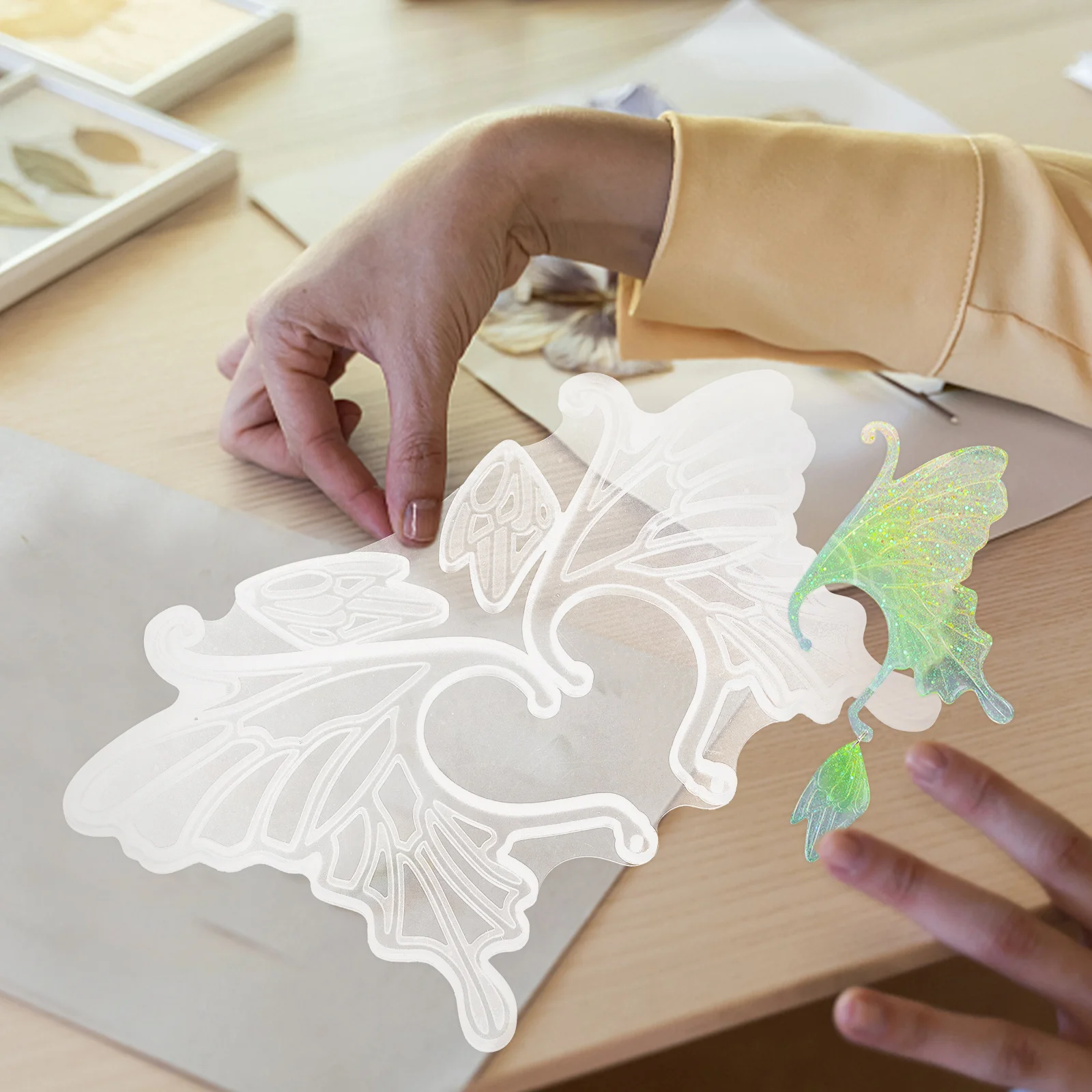 

1 set 1 Set Butterfly Wing Ear Clip Mold Silicone Earring Clips For Resin Jewelry Craft Diy Epoxy Mold Tool Kit Accessory