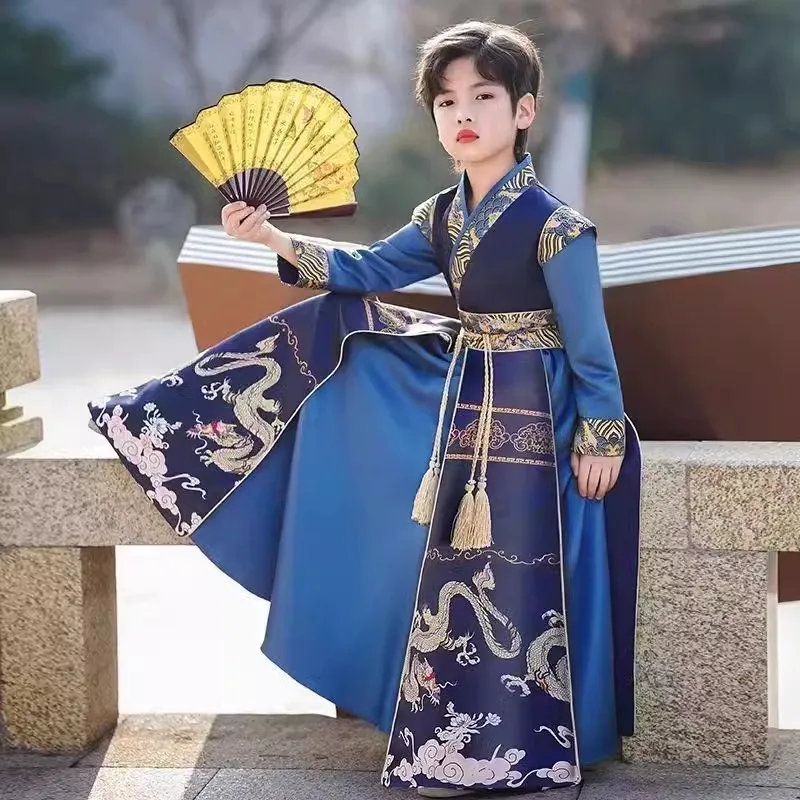 

Hanfu Boys Ancient Style Handsome Children's Tang Costume Ancient Costume Boys Chinese Spring and Autumn Classics Performance