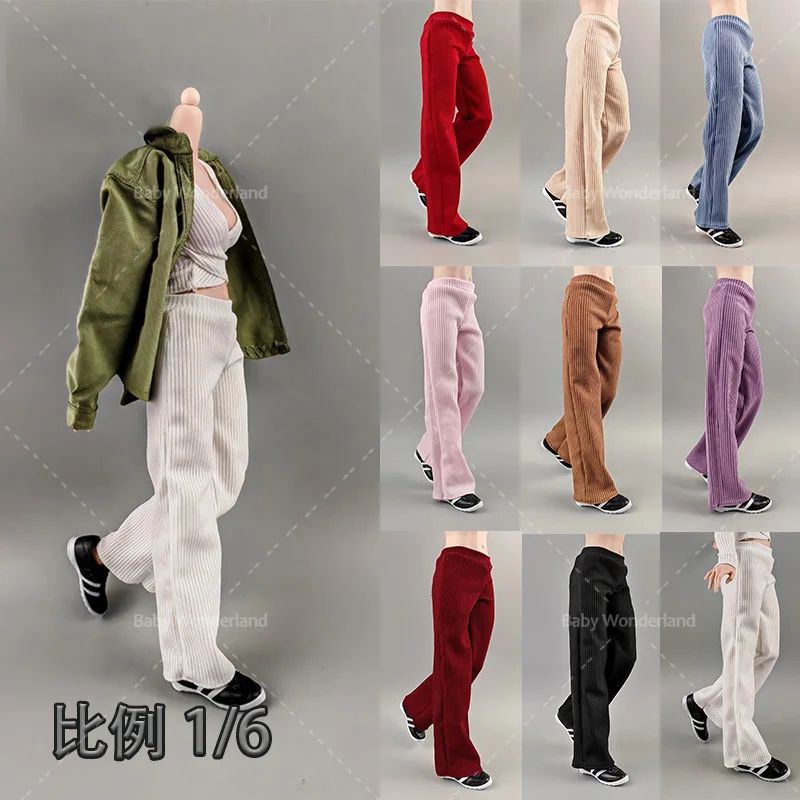 

1/6 Casual Thick Wide legged Versatile Pants Clothing Model Fit Female Male Soldier Action Body