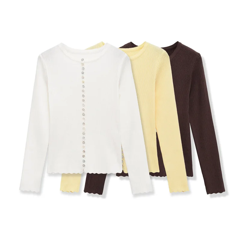 Withered Women's 2026 New European And American Style Long Sleeved Threaded Knitted Jacket Top Women's Jacket