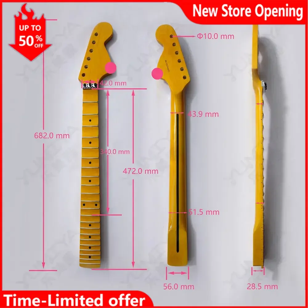 for ST Electric guitar Neck bright yellow Canada Imported Maple Handle Guitar Replacement Parts