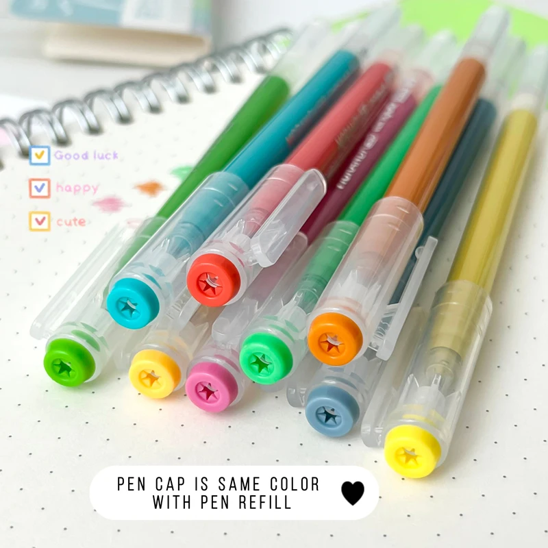 9PCS/Set Multicolor Gel Pen Colored Painting Gel Ink Pen 0.6MM DIY Graffiti Pen Morandi Retro Color Drawing Pen Art Supplies New image 5