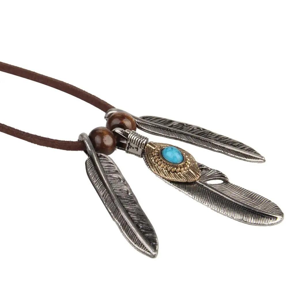 Blesiya Angel Feathers Charms Tribal Boho Pendant Chain Rope
