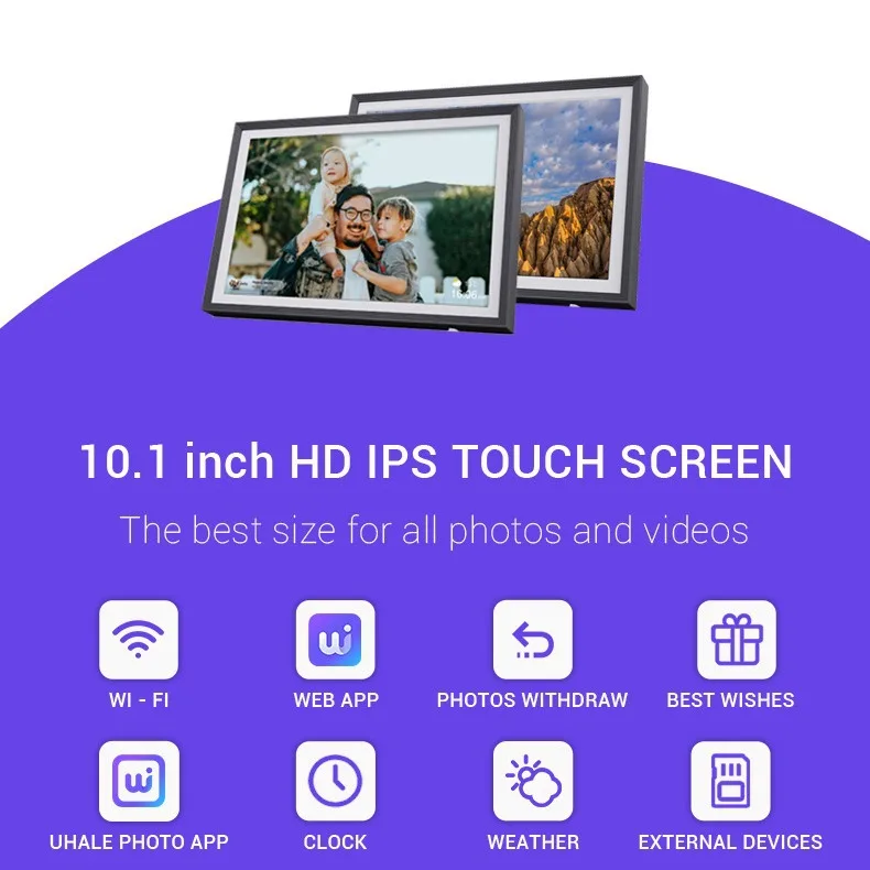 2024 new 10.1 inch Uhale smart cloud photo frame digital photo frame WiFi mobile phone transfer touch screen can be wall-mounted