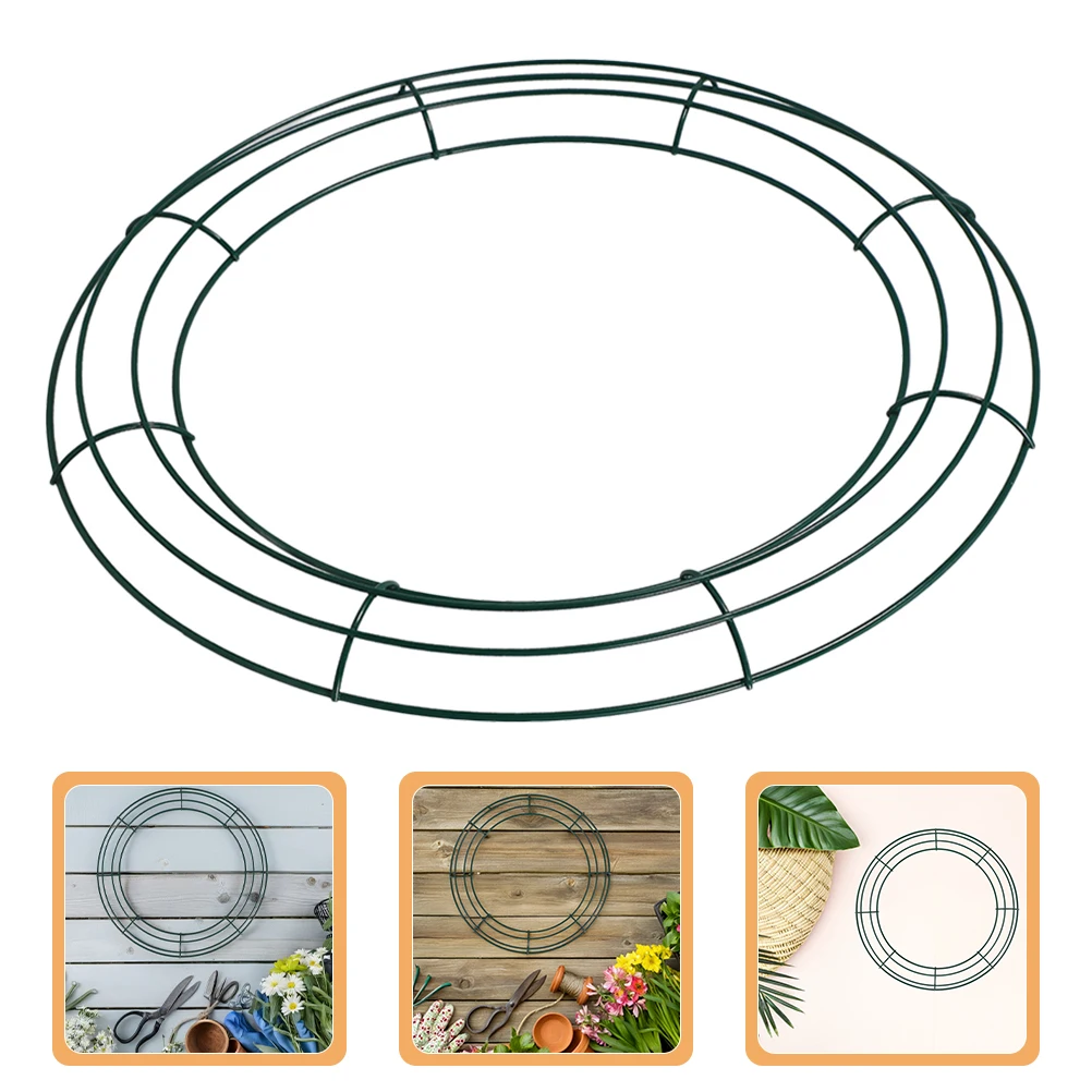 

2 Pcs Round Wreath Frame Iron Ring Floral Hoop Centerpiece for Table Metal Christmas Making Supplies