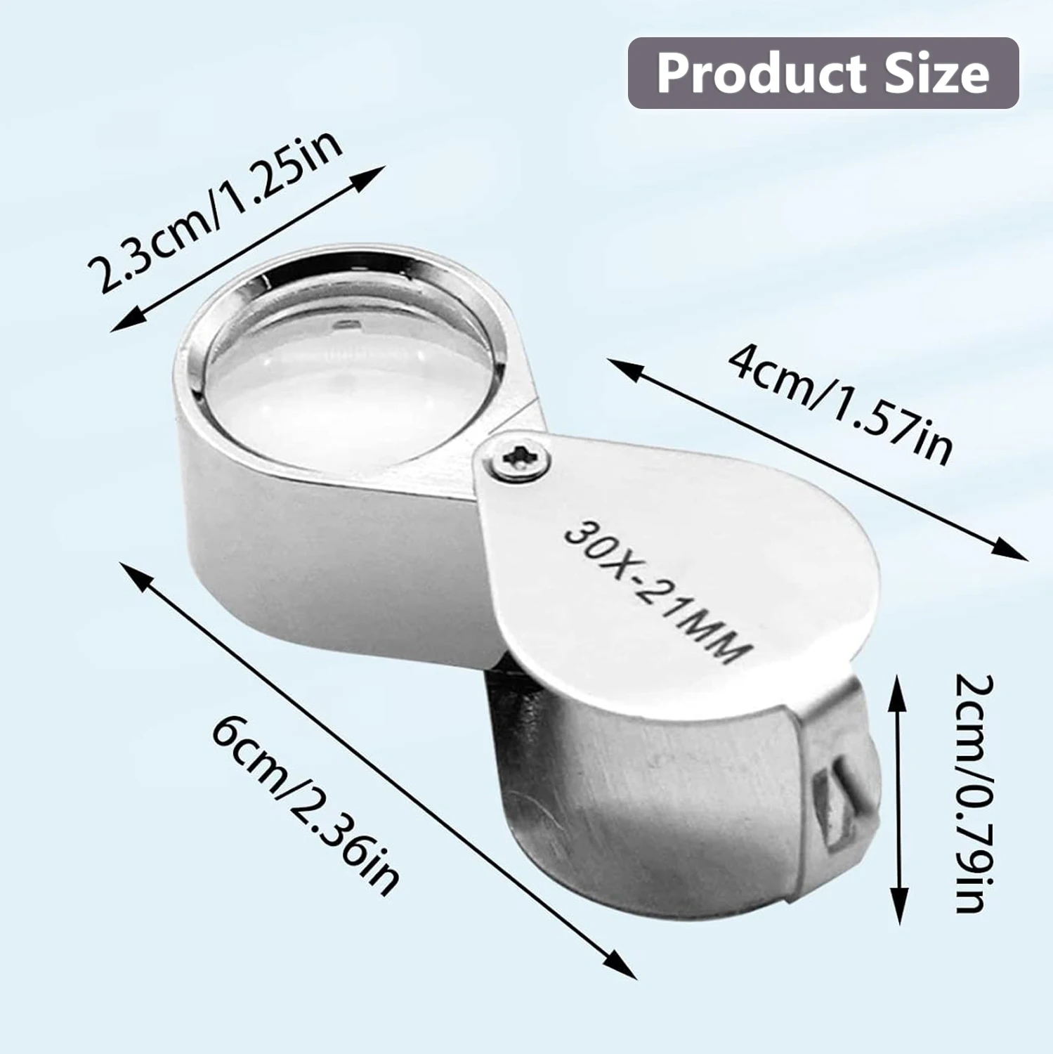 Mini Magnifying Glass For Professional Jewelry 10X 20X 30X Portable Pocket Jeweler Loupes Magnifying Glass Jewelry Magnifier