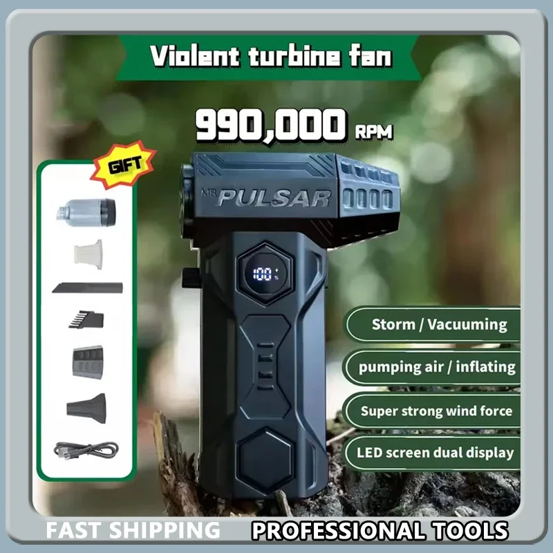 Turbo Jet Blower 990000RPM Peniup Udara Luar Ruangan Bertenaga Motor Brushless TurboFan Kecepatan Angin 75m/s 10000mAhThrust Alat PC