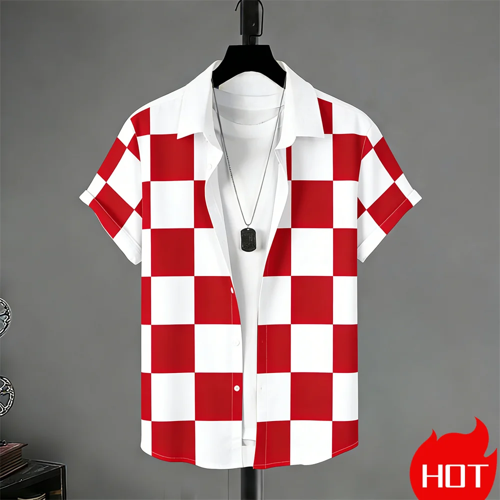 Summer men's Short Sleeved Shirt Stripe Pattern Print Shirts For Man Fashion Casual Men women's Shirts Y2k Clothes For Man Shirt