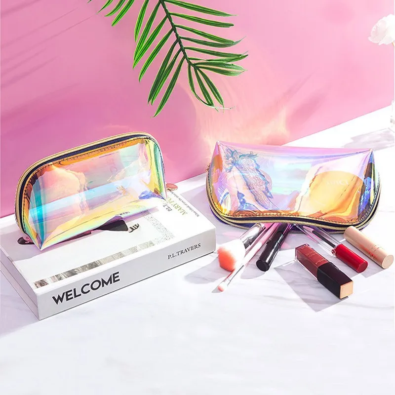 Modische PVC Transparente Damen-Kosmetiktasche Laser-Beauty-Organizer Beutel Mini Jelly-Tasche für Damen Kosmetiktasche – Detail 2