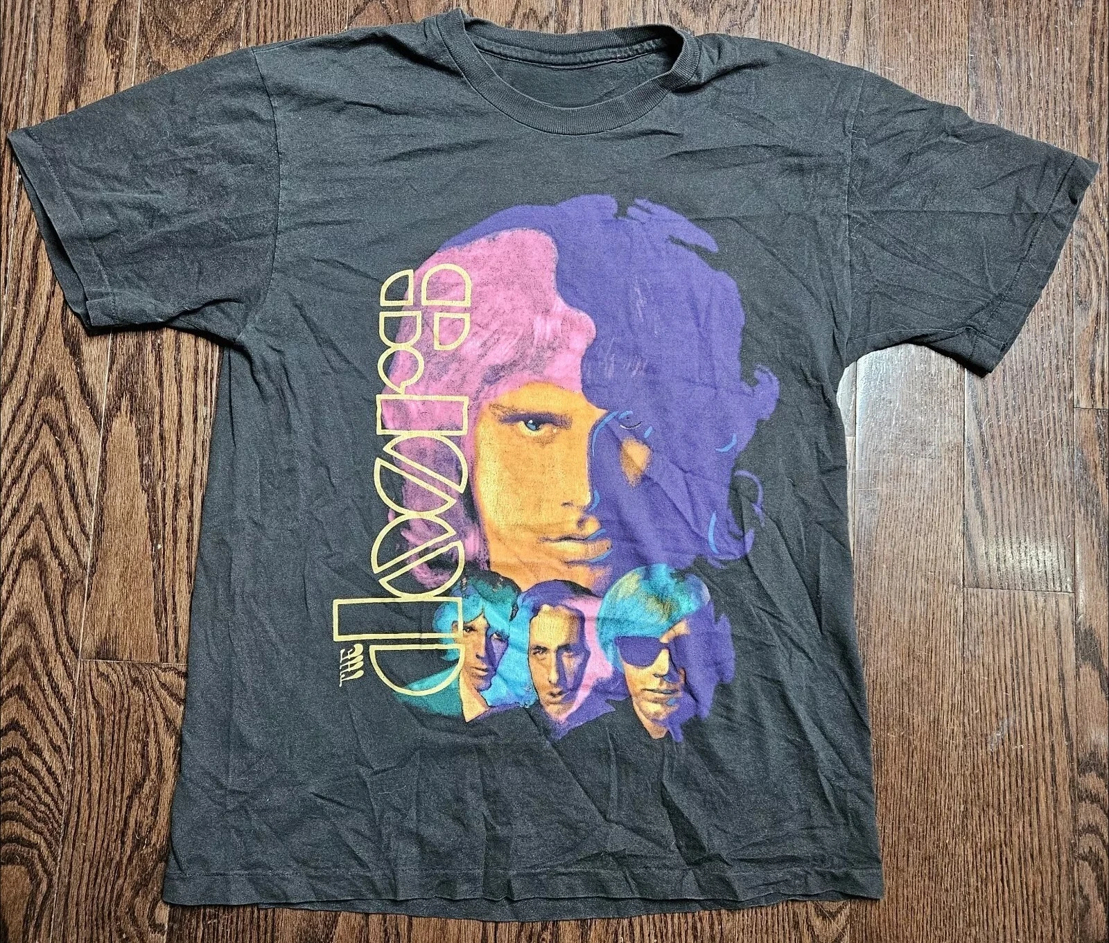 

Винтажная футболка The Doors, мужская, размер L, 90-е, Джим Моррисон, группа, концертный тур, живая американская футболка, мужская рок-футболка с короткими рукавами, женская