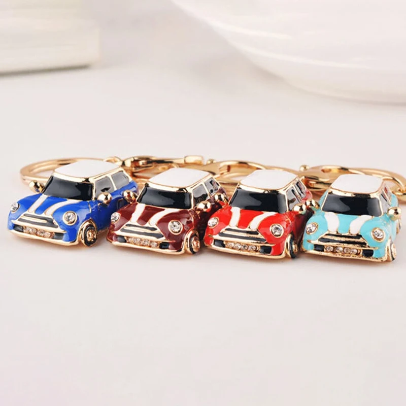 Cute Car Alloy Keychain Keyring Pendant Car Model Key Chain Ring Holder For Mini Cooper S JCW One Countryman Accessories