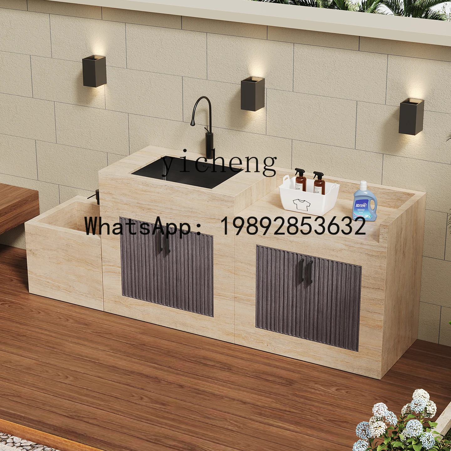 

X2 Column Courtyard Island Wash Basin Operation Table Combination Mop Sink Outdoor Stainless Steel Sink Basin