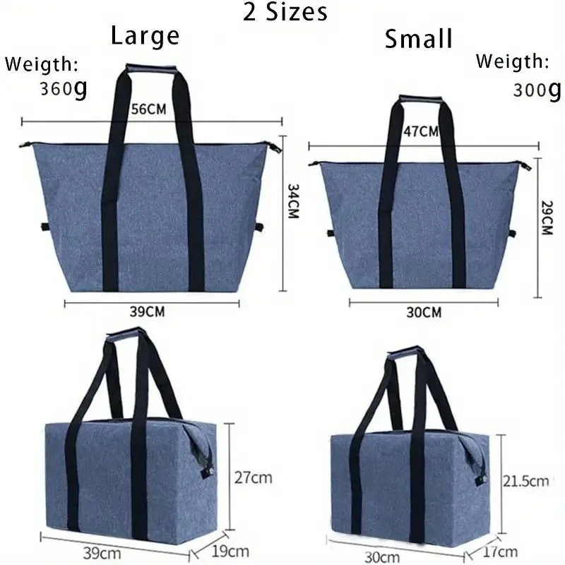 

Heavy Duty Cooling Tote Bag Insulated Lunch Bag - Long-lasting Cold Retention Portable for Beach Camping Grocery Transport