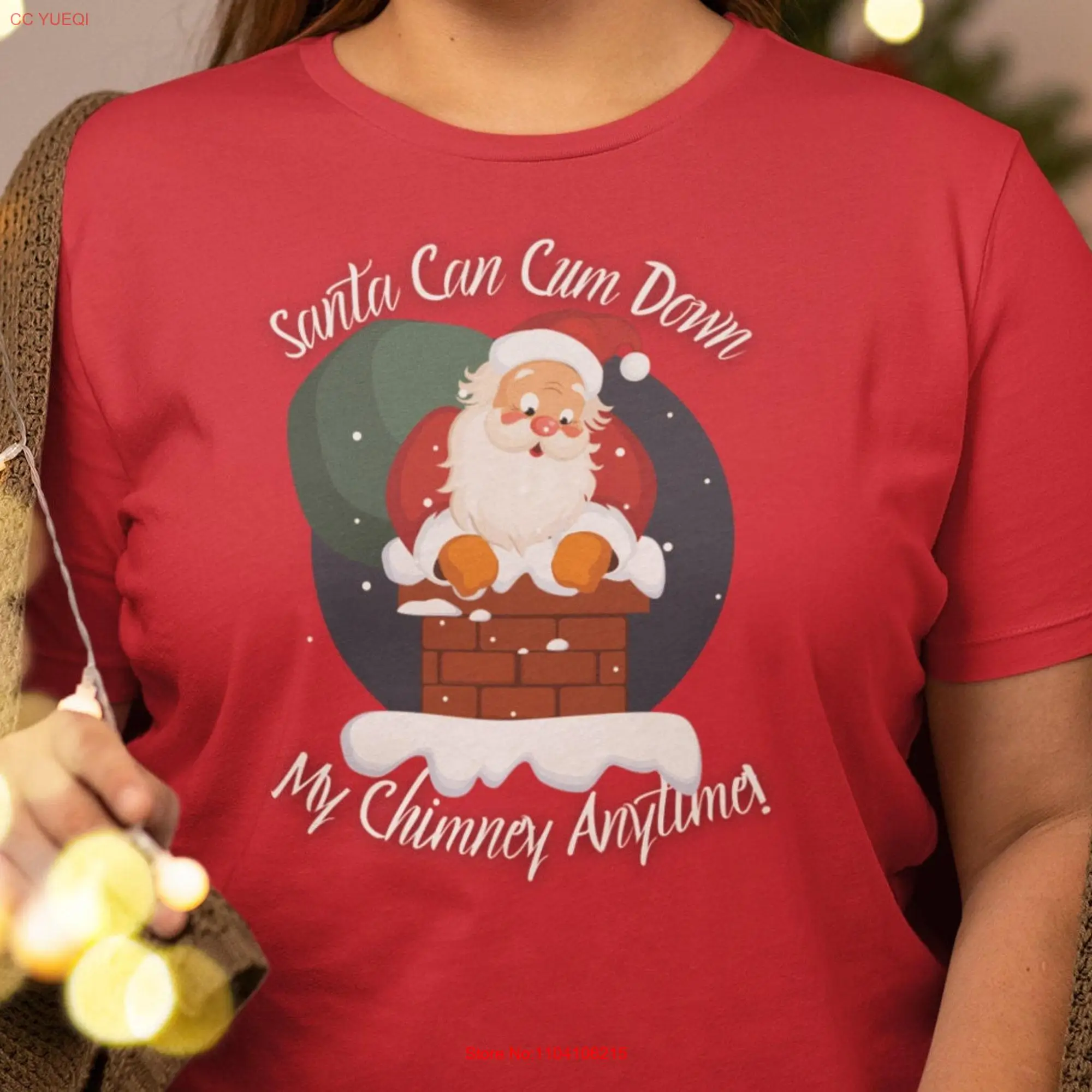 Pervy Santa T Shirt Bella Canvas Come Down My Chimney Funny Christmas Party For Bar long or short sleeves