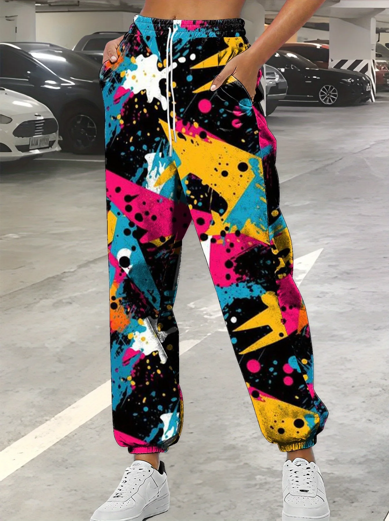 2026 autumn and winter new style street fashion casual comfortable easy-matching 3D graffiti pattern printed women's pants