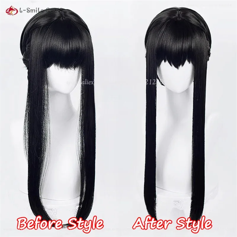 2 estilos Anime Yor Forger Cosplay mujeres negro pelo sintético resistente al calor pelucas de juego de rol de Halloween + gorro de peluca