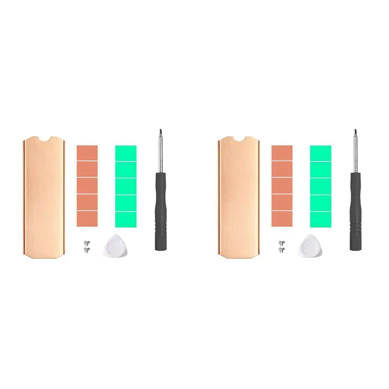 

2X Copper M.2 SSD Heatsink Hard Disk Cooler With Thermal Solid State Disk Radiator 0.5Mm For M.2 2280 Nvme SSD,TN80-ABIU