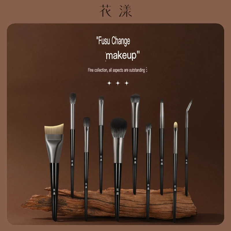 

Huayang Fusu 10-piece Makeup Beginners, Complete Set Of Brushes For Foundation, Blush, Eyeshadow, Nose Shadow, Eyeliner, With