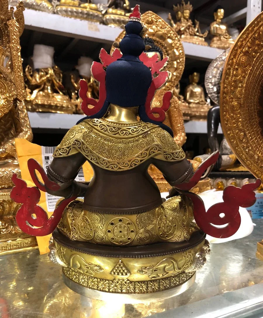 Wholesale Buddhist supplies high grade Jambhala Yellow fortune god Buddha statue thriving business Money Good luck 30cm large