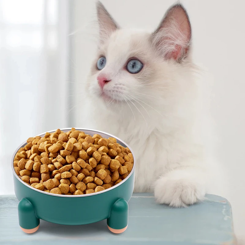 

Heightened Stable Stainless Steel Elevated Cat Bowl Separate Removable Anti Silp Easy To Clean Cat Plates Kitten Accessories