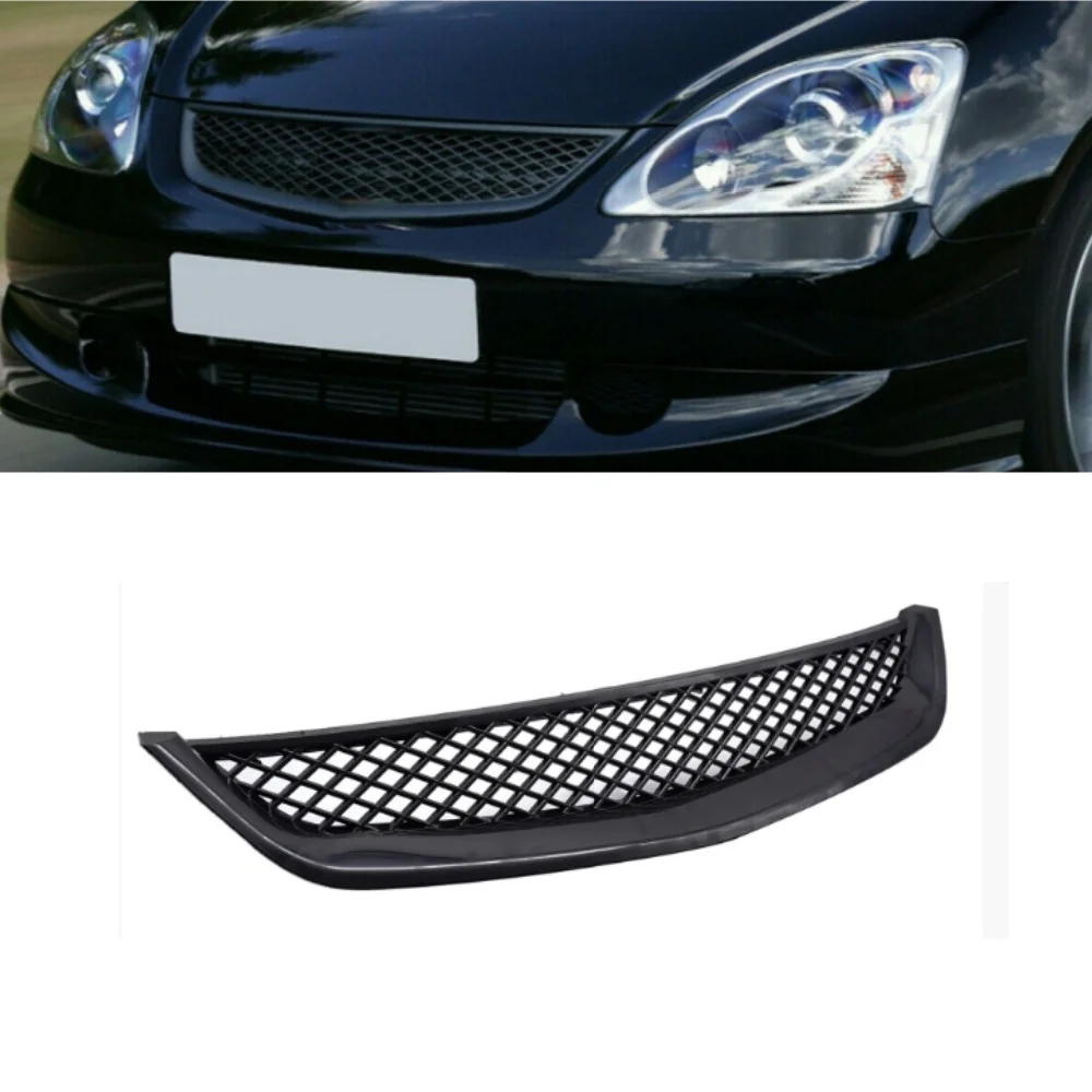 Grade superior do pára-choque dianteiro preto brilhante OE #   XH-6262-BK para Honda Civic 1996-1998 1999-2000 2001-2003