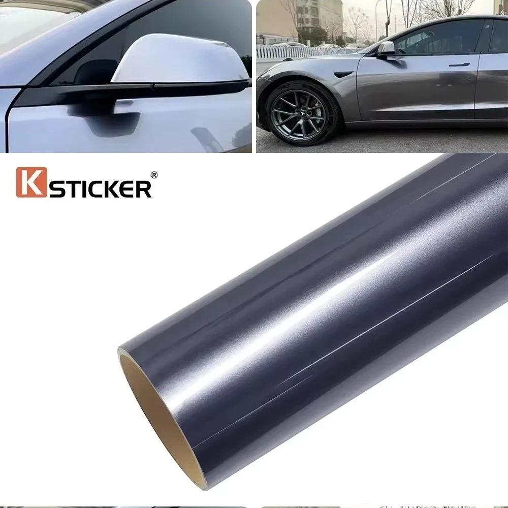

Metallic Charcoal Grey Car Wrapping Film Scratch-Resistant Durable Color Change Sticker Cover Auto Vehicles Tuning Accessories