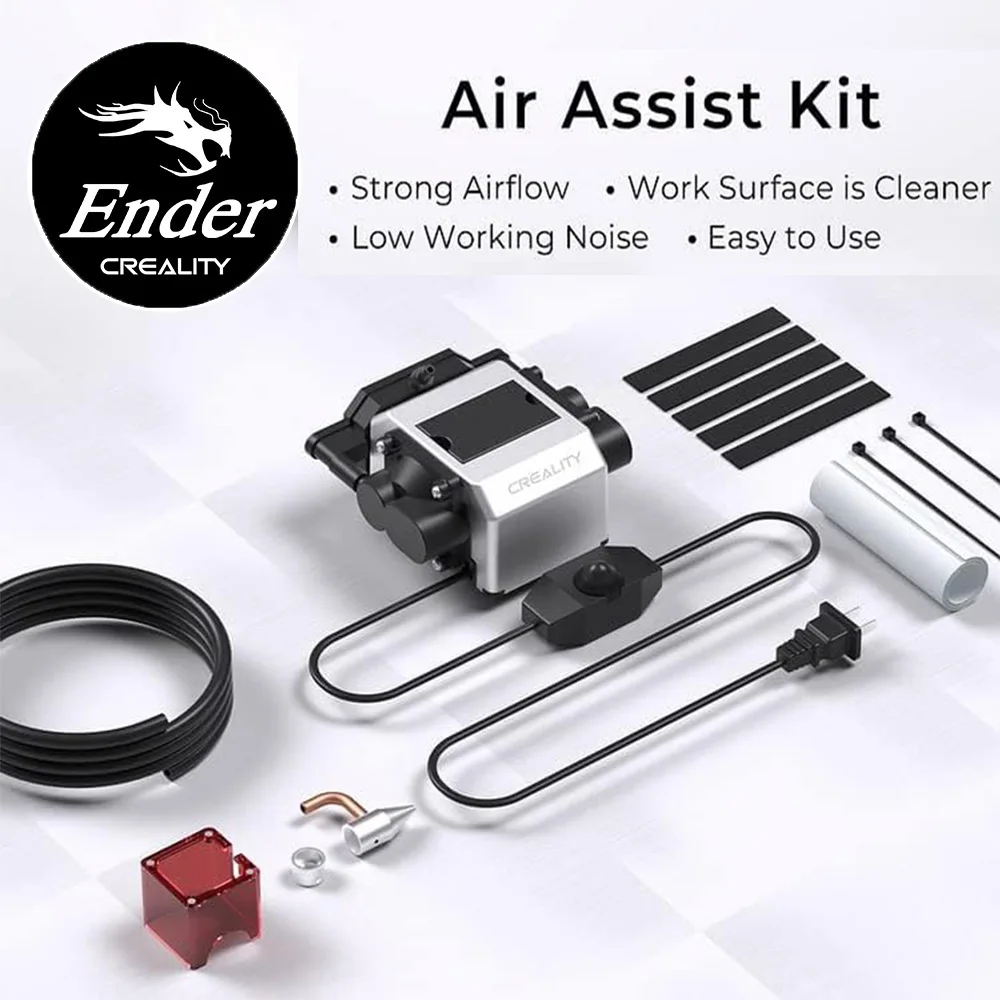 Creality Air Assist Kit for CR-Laser Falcon 10W 22L/min Airflow Clean Surface Smooth Edge Remove Smoke/Dust & Protect Laser Lens