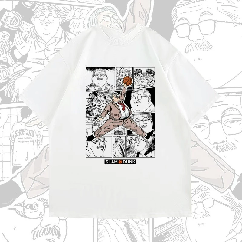 日本アニメーション スラムダンク アニメーション派生品 コットンプリント メンズ サマートレンド ブランド ルーズ