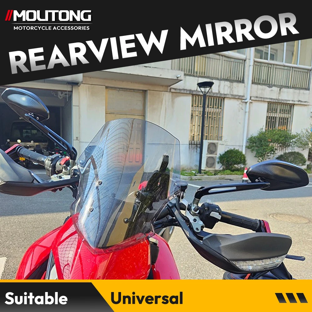 Motorcycle Handlebar Bar Mirrors Round Clear Aluminum Left Right Rearview Small Mirrors Alloy Lens Expansion Screw Mount Metal