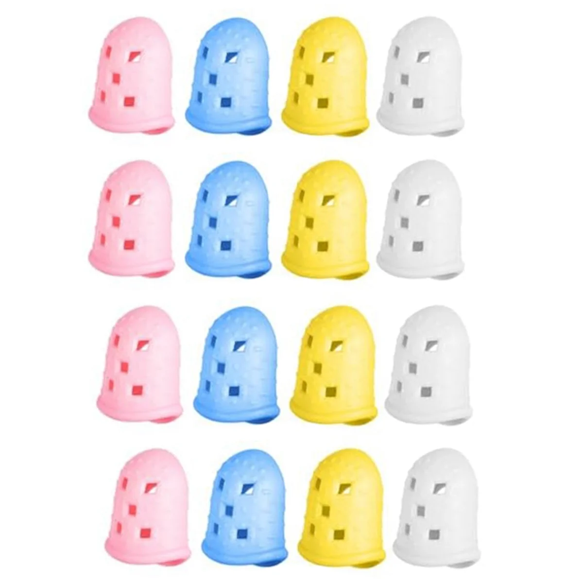 AA87C 16 قطعة من واقيات الأصابع، غلاف إصبع من السيليكون من Kalimba Autoharp، واقي إصبع الجيتار، تخفيف آلام الأصابع