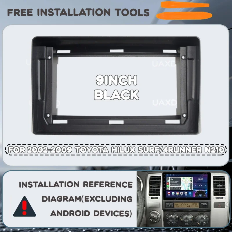 Für 2002-2009 Toyota Hilux SURF 4Runner N210 9-Zoll Auto-DVD MP5 Radio Android Rahmen Videoplayer Armaturenbrett Multimedia-Kit Kabelbaum