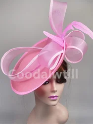 Kirche Pillbox Fascinator Hut Frauen Hochzeit Mode Kopf bedeckung Damen Anlass Derby Feder Hut für Party Dinner Chapeau Cap