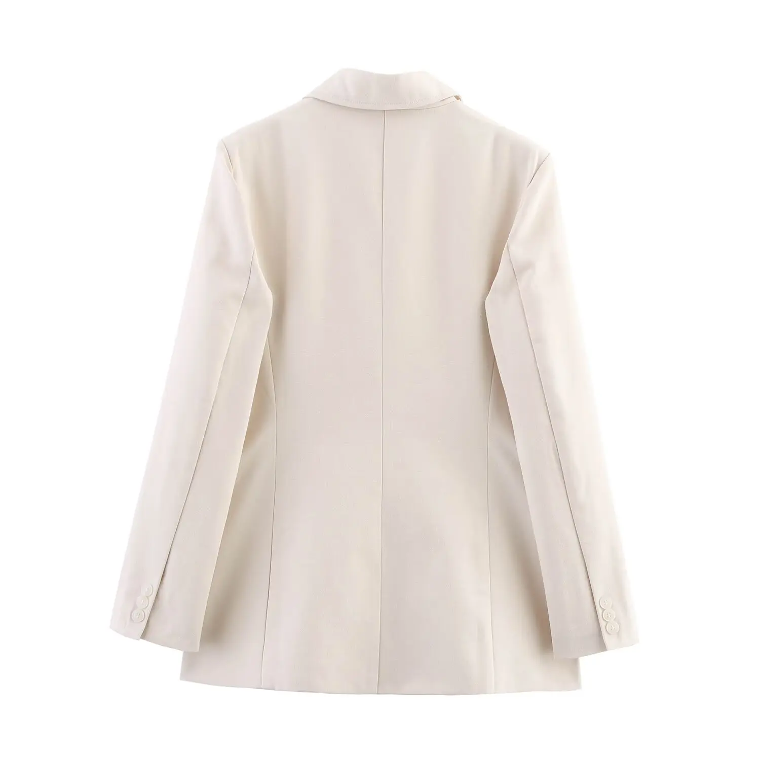 ملابس نسائية جديدة لعام 2025 على الطراز الأوروبي والأمريكي سترة فضفاضة بأكمام طويلة وطية صدر مزدوجة الصدر