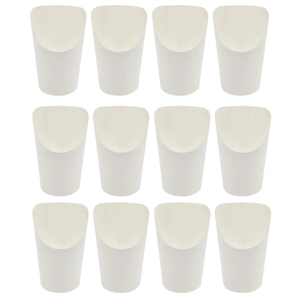 

50 Pcs Chip Cup Paper Bowls Oblique Takeaway Mug Kraft Fries Cups French Ice Cream