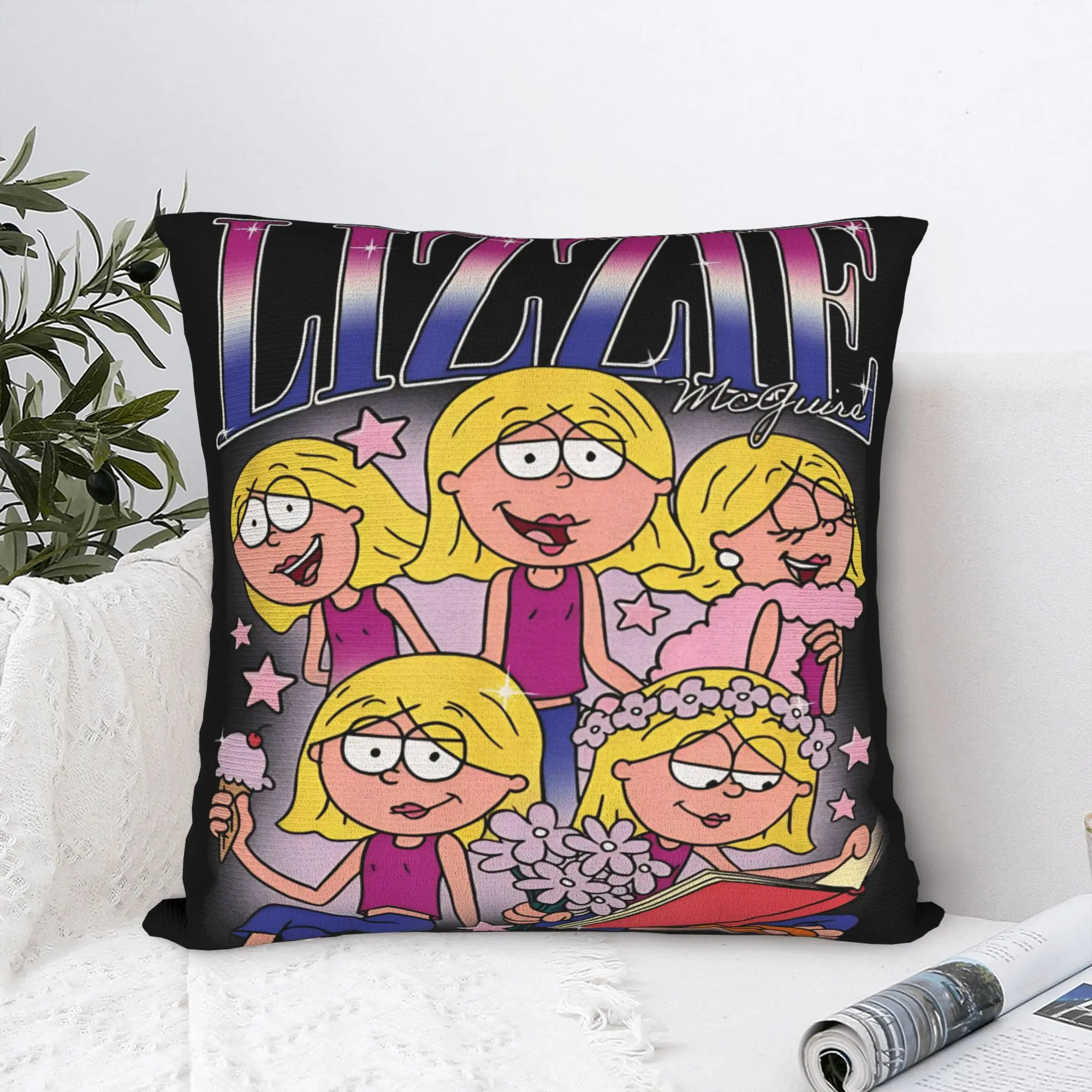 Lizzies Cartoon McGuires Square Pillow Cases Cartoon Girl Funny Cushion Cover Awesome Decor Pillowcase for Living Room 18