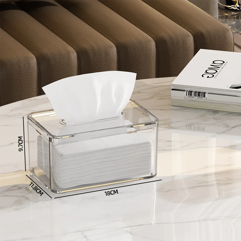 1/2pcs Clear Acrylic Tissue Box Holder Tissue Dispenser Napkin Holder Car Home Office Desktop Tissue Storage Box Organizer