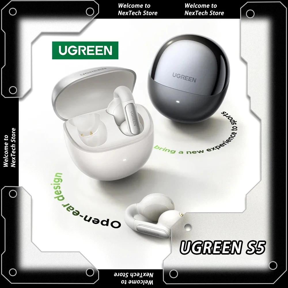 

UGREEN HiTune S5 Open Ear Clip TWS Earphones Wireless Bluetooth Earphones Sports Earbuds In Mic With Earhooks Custom Game Music