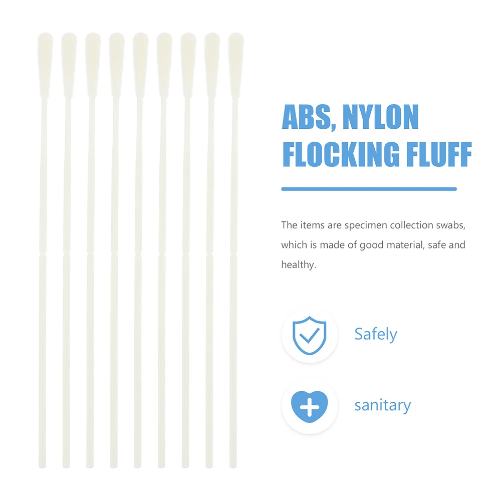 

200Pcs Flocking Oral Swabs Disposable Sterile Sampling Sticks for Nasal Pharynx Specimen Collection Portable Professional Use