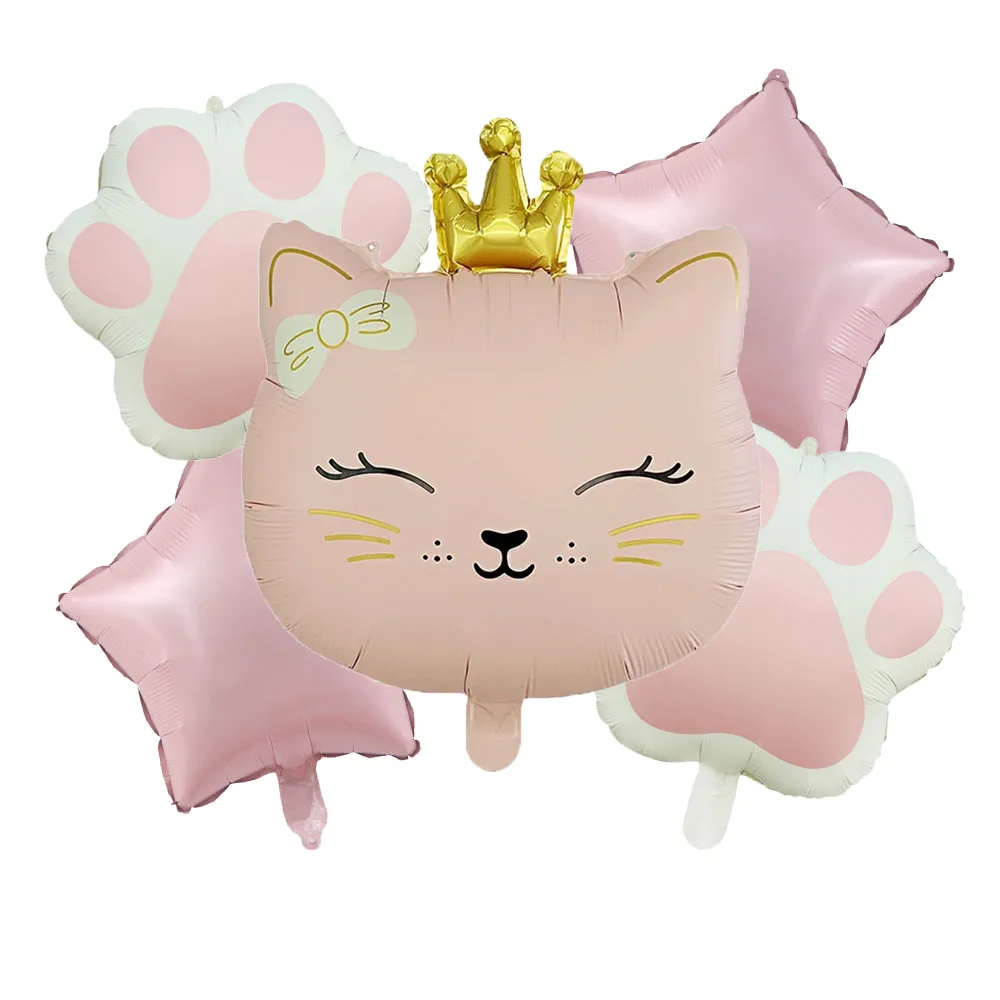 Cartoon Krone Katze Kopf Folie Ballon Tier Luftballons Baby Dusche Geburtstag Party Dekoration Hochzeit Valentinstag Party Geschenke