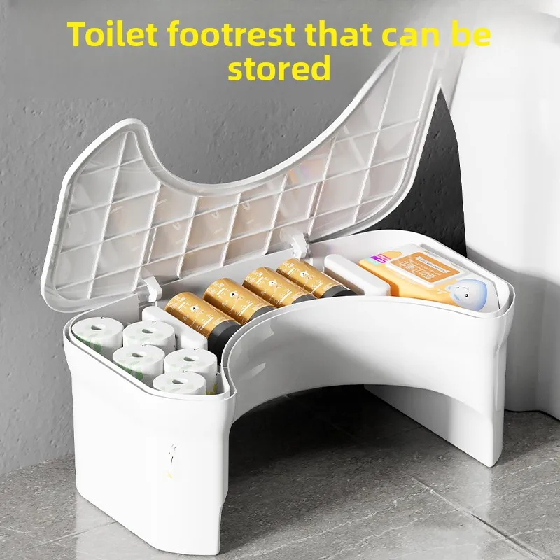 Anti-Slip Step Stool for Toilet Thickened Foldable Bathroom Footstool Non-Skid Step Up Stool Space